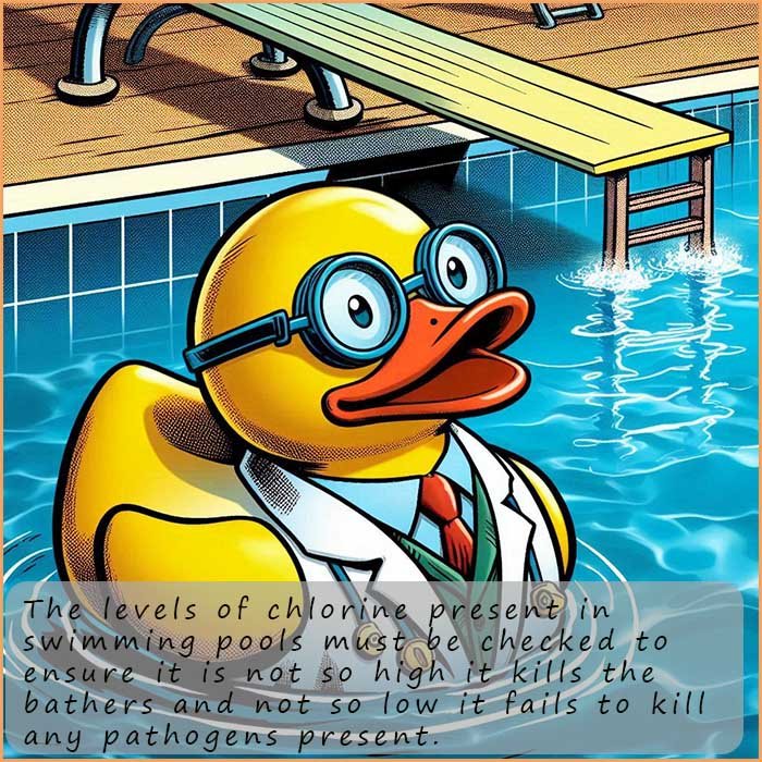 Chlorine levels in swimming pools must be regularly checked to ensure they are not too high or too low